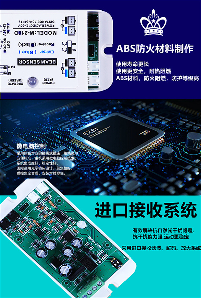 盖卓防夹安全光线红外对射自动门单双束218D